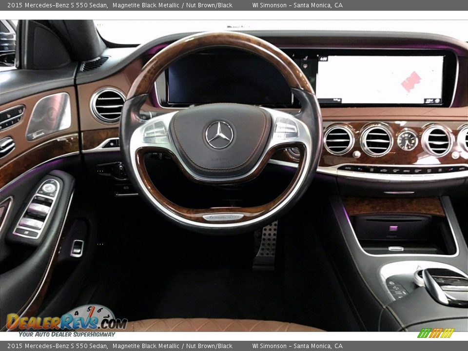 2015 Mercedes-Benz S 550 Sedan Magnetite Black Metallic / Nut Brown/Black Photo #4