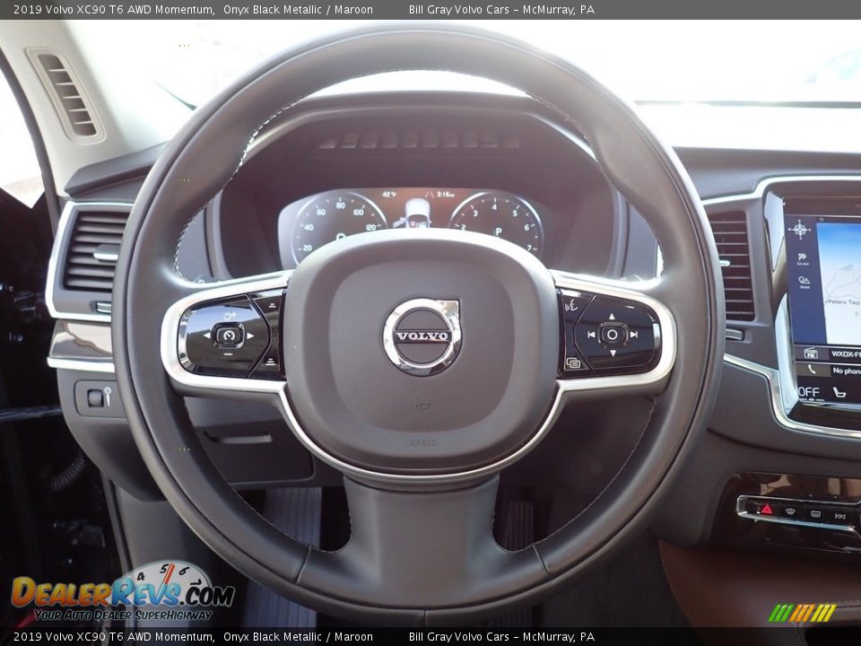 2019 Volvo XC90 T6 AWD Momentum Steering Wheel Photo #20