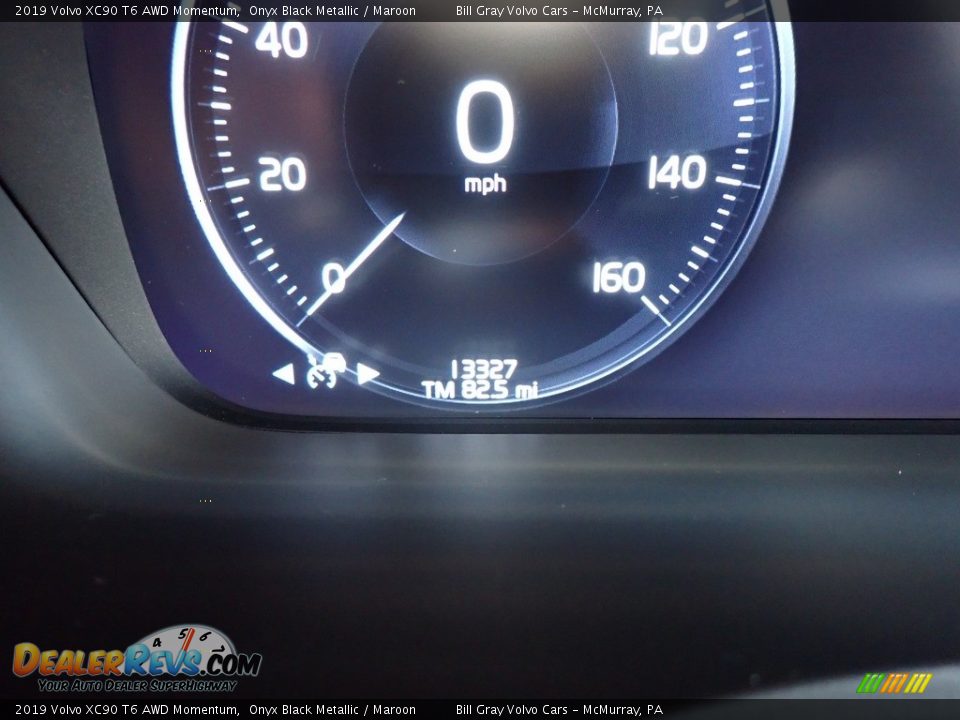 2019 Volvo XC90 T6 AWD Momentum Onyx Black Metallic / Maroon Photo #25