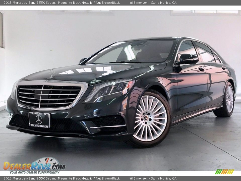 2015 Mercedes-Benz S 550 Sedan Magnetite Black Metallic / Nut Brown/Black Photo #12