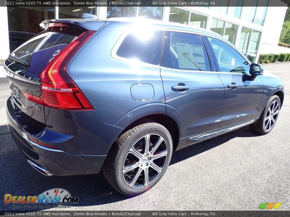 2021 Volvo XC60 T5 AWD Inscription Denim Blue Metallic / Blonde/Charcoal Photo #2