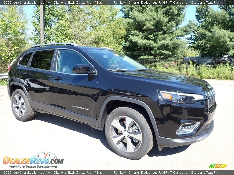 2020 Jeep Cherokee Limited 4x4 Diamond Black Crystal Pearl / Black Photo #3