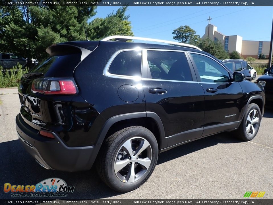 2020 Jeep Cherokee Limited 4x4 Diamond Black Crystal Pearl / Black Photo #5