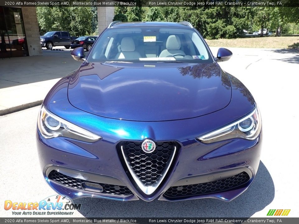 2020 Alfa Romeo Stelvio Sport AWD Montecarlo Blue Metallic / Black/Ice Photo #2