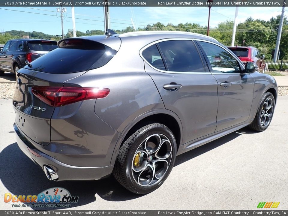 2020 Alfa Romeo Stelvio TI Sport AWD Stromboli Gray Metallic / Black/Chocolate Photo #5