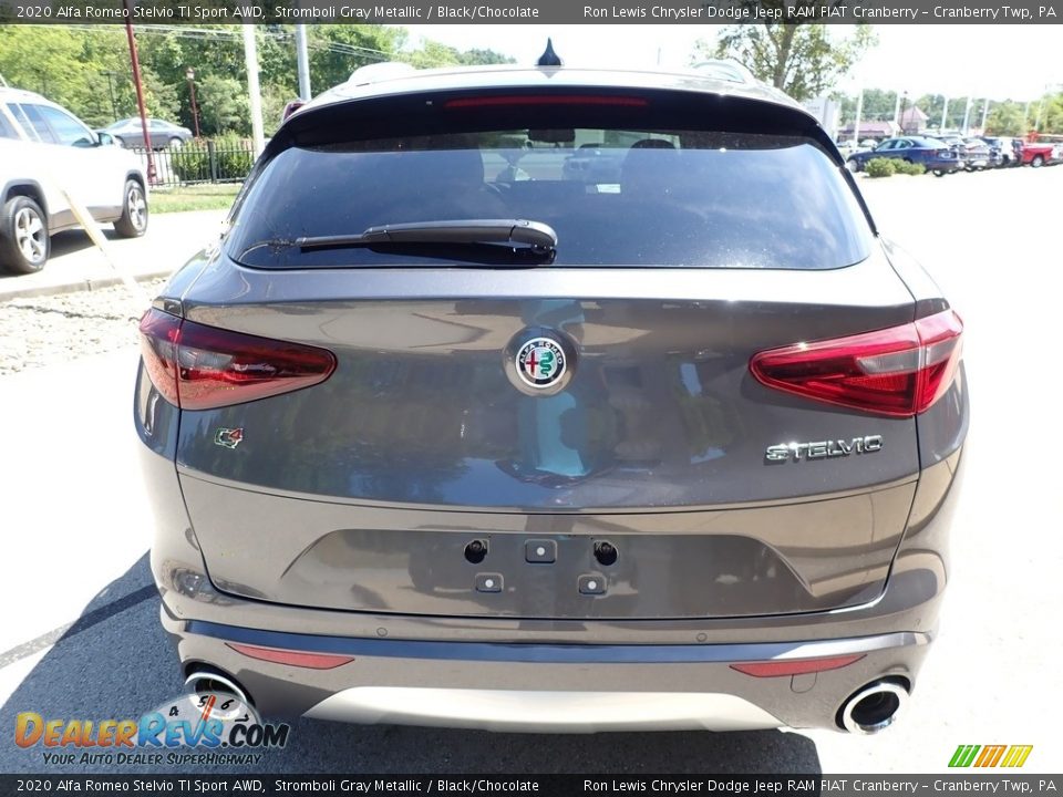 2020 Alfa Romeo Stelvio TI Sport AWD Stromboli Gray Metallic / Black/Chocolate Photo #6