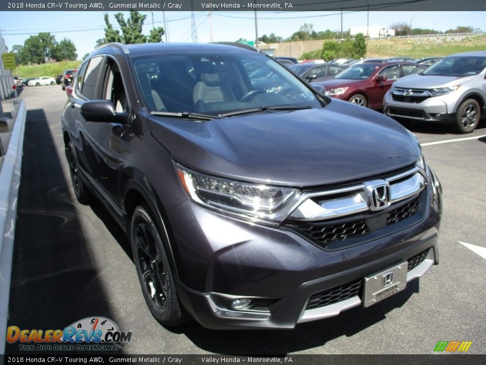 2018 Honda CR-V Touring AWD Gunmetal Metallic / Gray Photo #7