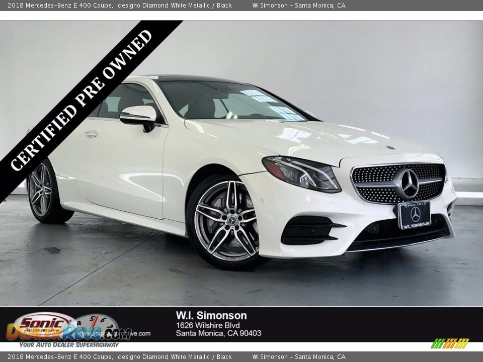 2018 Mercedes-Benz E 400 Coupe designo Diamond White Metallic / Black Photo #1