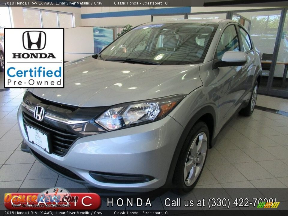 2018 Honda HR-V LX AWD Lunar Silver Metallic / Gray Photo #1