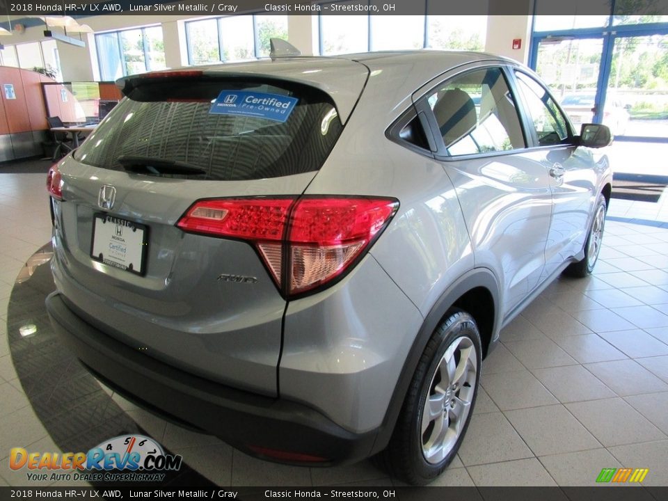 2018 Honda HR-V LX AWD Lunar Silver Metallic / Gray Photo #7