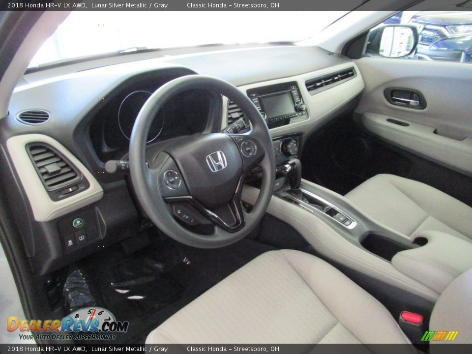 2018 Honda HR-V LX AWD Lunar Silver Metallic / Gray Photo #28