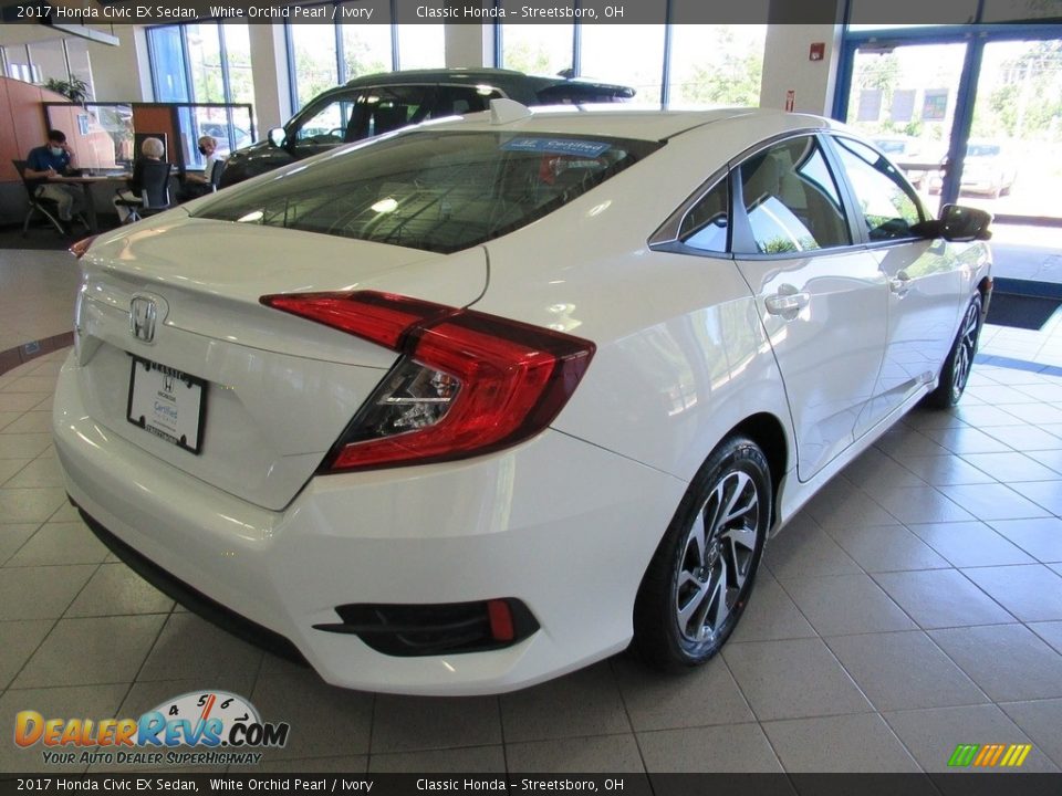 2017 Honda Civic EX Sedan White Orchid Pearl / Ivory Photo #7