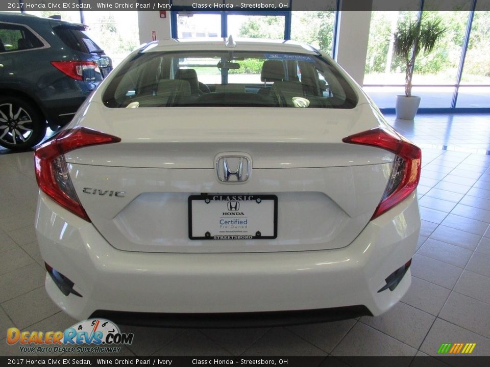 2017 Honda Civic EX Sedan White Orchid Pearl / Ivory Photo #8