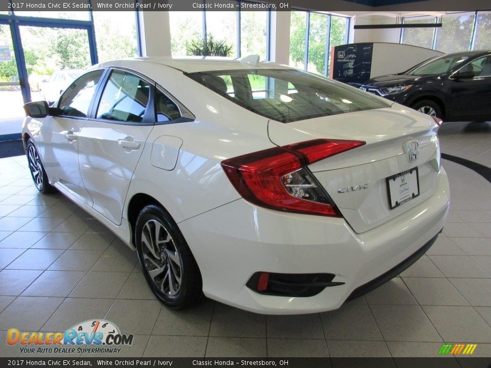 2017 Honda Civic EX Sedan White Orchid Pearl / Ivory Photo #9