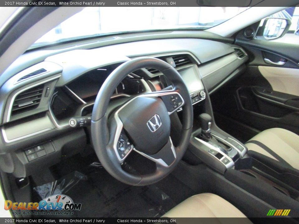 Ivory Interior - 2017 Honda Civic EX Sedan Photo #27