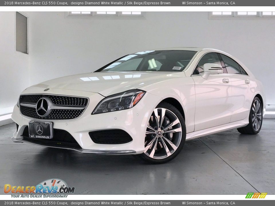 2018 Mercedes-Benz CLS 550 Coupe designo Diamond White Metallic / Silk Beige/Espresso Brown Photo #12