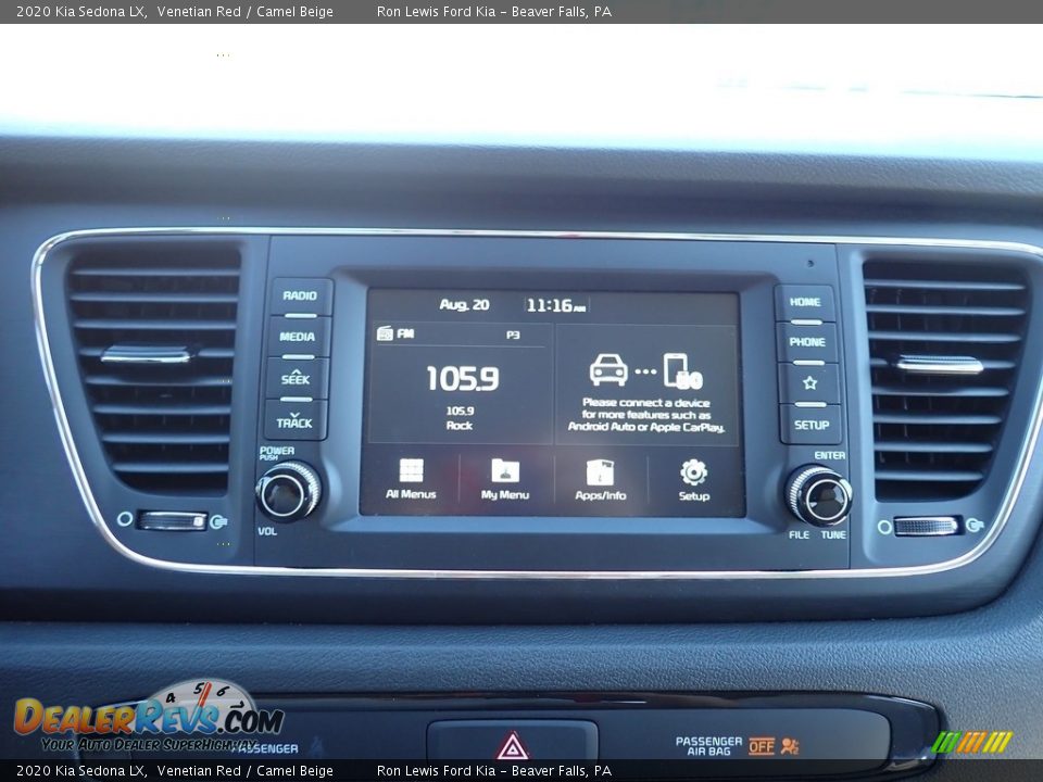 2020 Kia Sedona LX Venetian Red / Camel Beige Photo #15