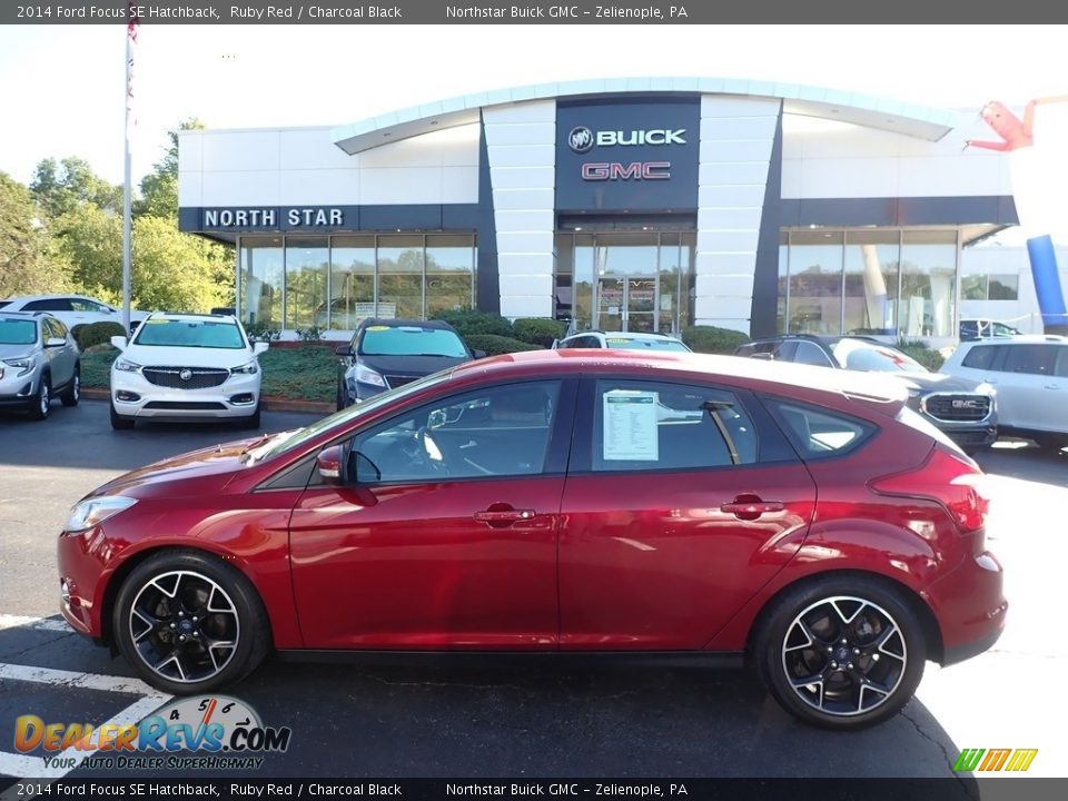 2014 Ford Focus SE Hatchback Ruby Red / Charcoal Black Photo #1