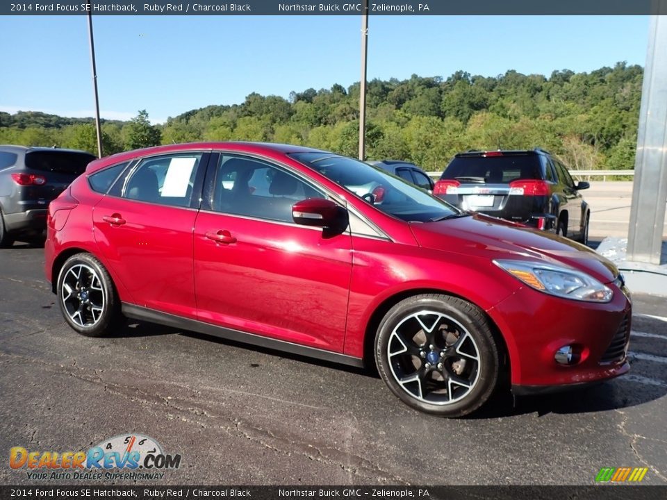 2014 Ford Focus SE Hatchback Ruby Red / Charcoal Black Photo #4