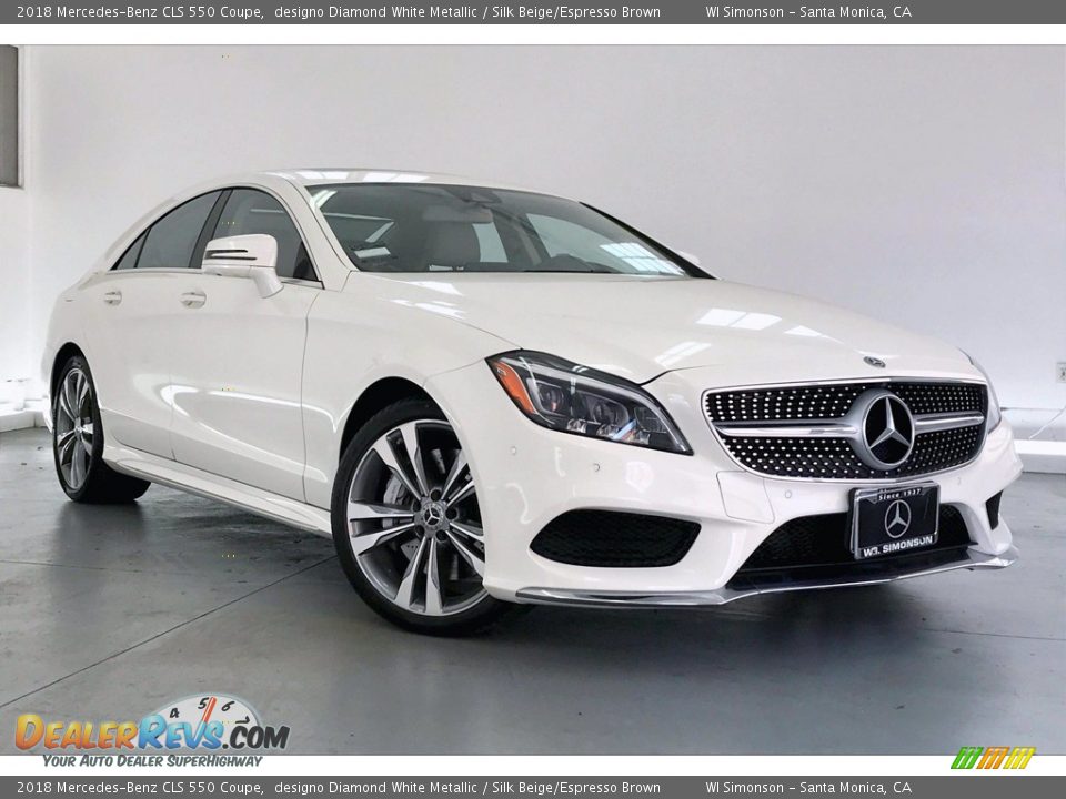 2018 Mercedes-Benz CLS 550 Coupe designo Diamond White Metallic / Silk Beige/Espresso Brown Photo #34