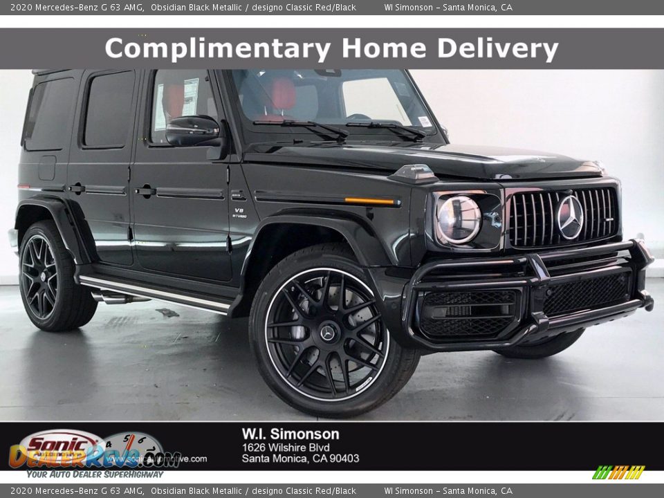 2020 Mercedes-Benz G 63 AMG Obsidian Black Metallic / designo Classic Red/Black Photo #1