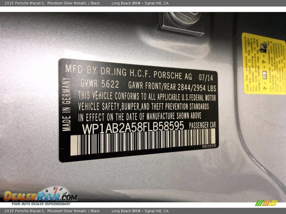 2015 Porsche Macan S Rhodium Silver Metallic / Black Photo #36