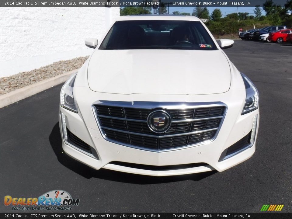 2014 Cadillac CTS Premium Sedan AWD White Diamond Tricoat / Kona Brown/Jet Black Photo #4