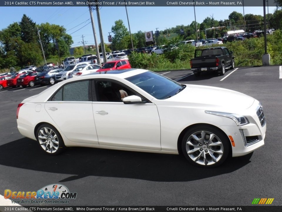 2014 Cadillac CTS Premium Sedan AWD White Diamond Tricoat / Kona Brown/Jet Black Photo #6