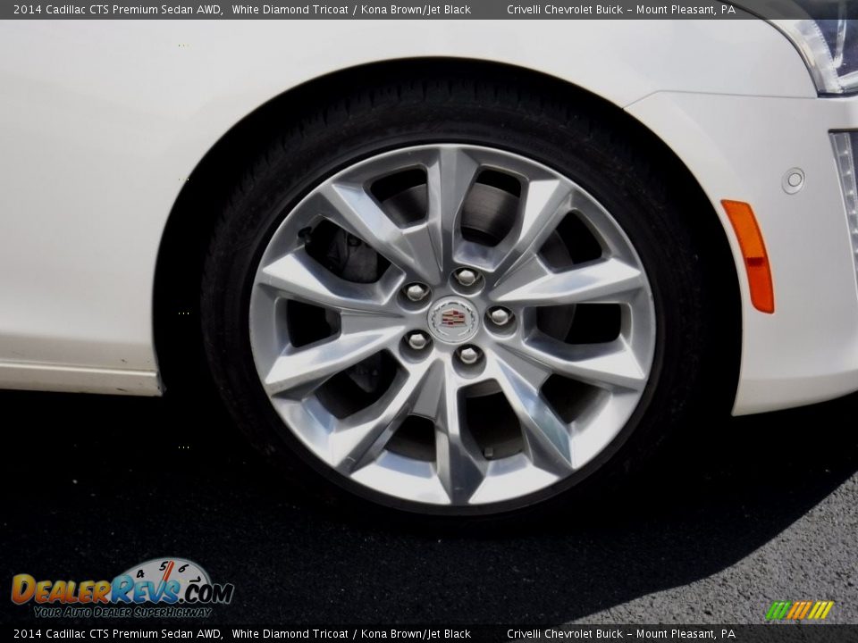2014 Cadillac CTS Premium Sedan AWD White Diamond Tricoat / Kona Brown/Jet Black Photo #7