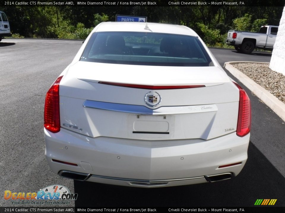 2014 Cadillac CTS Premium Sedan AWD White Diamond Tricoat / Kona Brown/Jet Black Photo #9