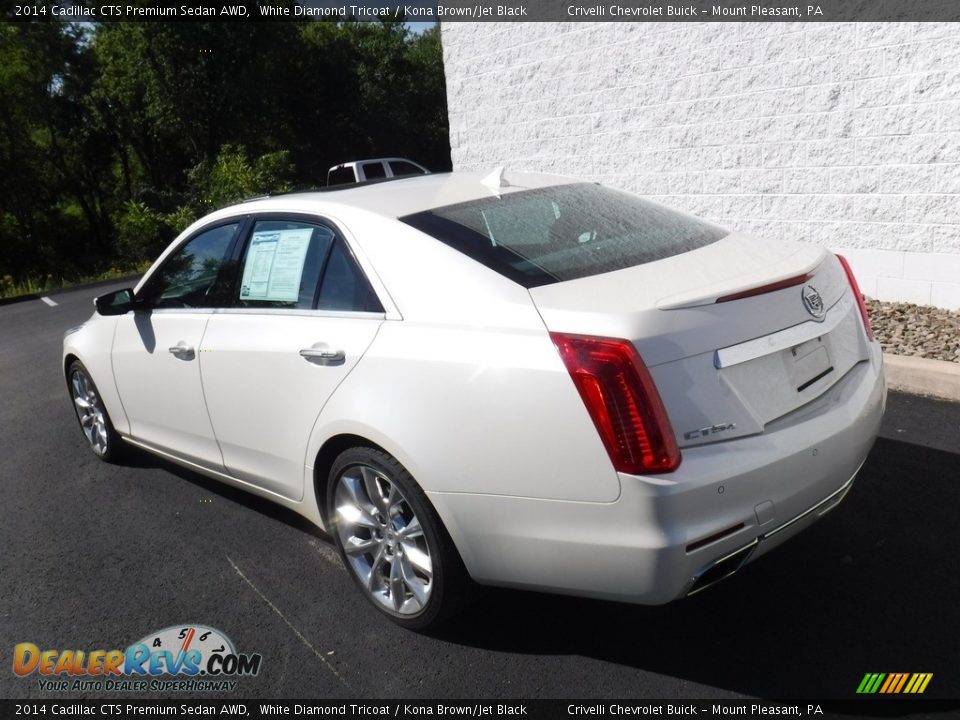 2014 Cadillac CTS Premium Sedan AWD White Diamond Tricoat / Kona Brown/Jet Black Photo #10