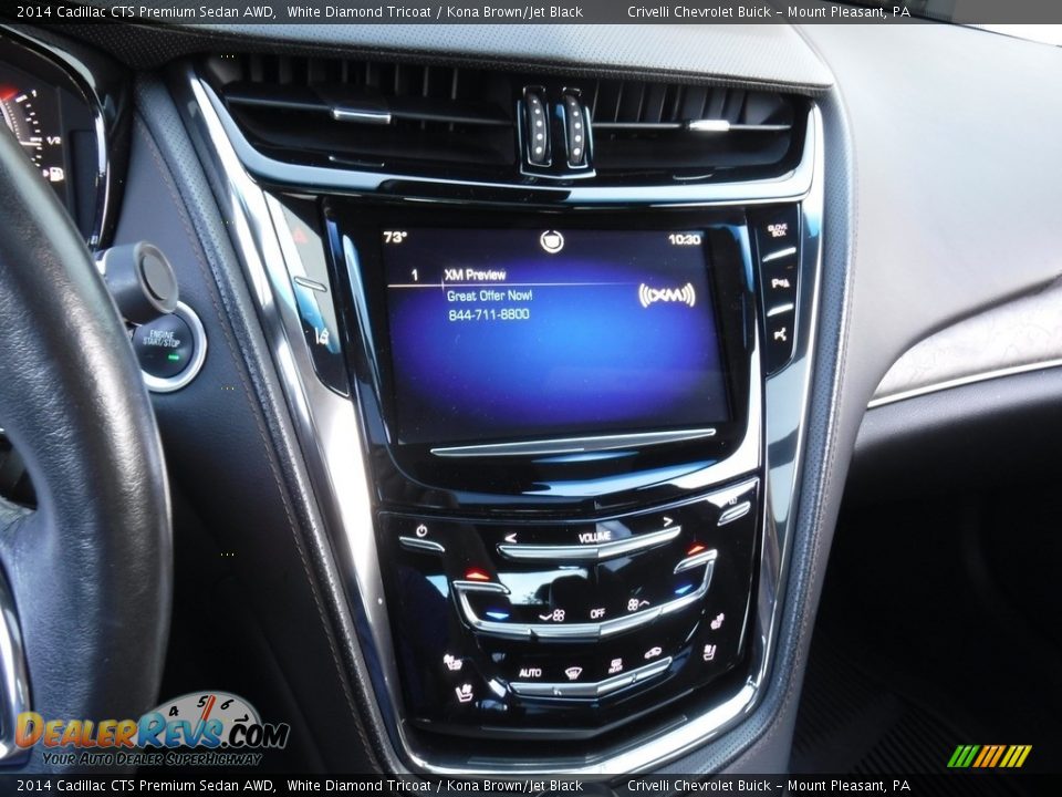 2014 Cadillac CTS Premium Sedan AWD White Diamond Tricoat / Kona Brown/Jet Black Photo #22
