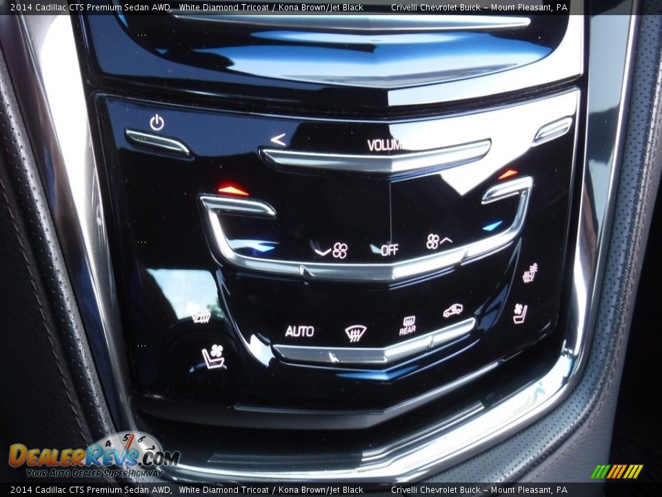 2014 Cadillac CTS Premium Sedan AWD White Diamond Tricoat / Kona Brown/Jet Black Photo #26