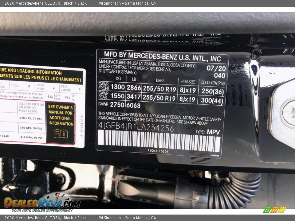 2020 Mercedes-Benz GLE 350 Black / Black Photo #12