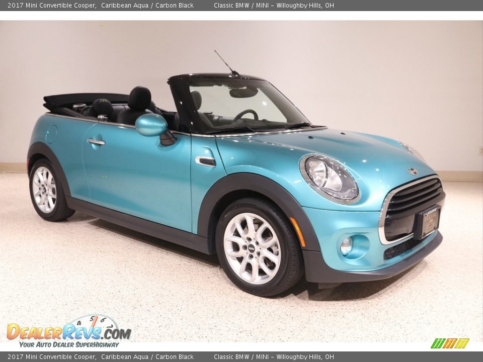 2017 Mini Convertible Cooper Caribbean Aqua / Carbon Black Photo #1