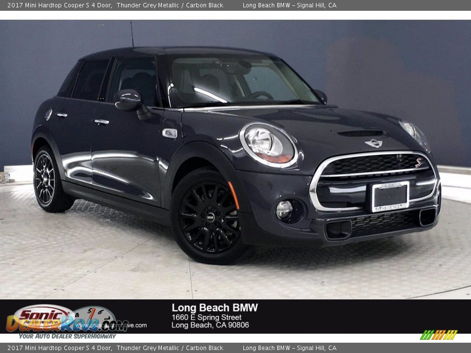 2017 Mini Hardtop Cooper S 4 Door Thunder Grey Metallic / Carbon Black Photo #1