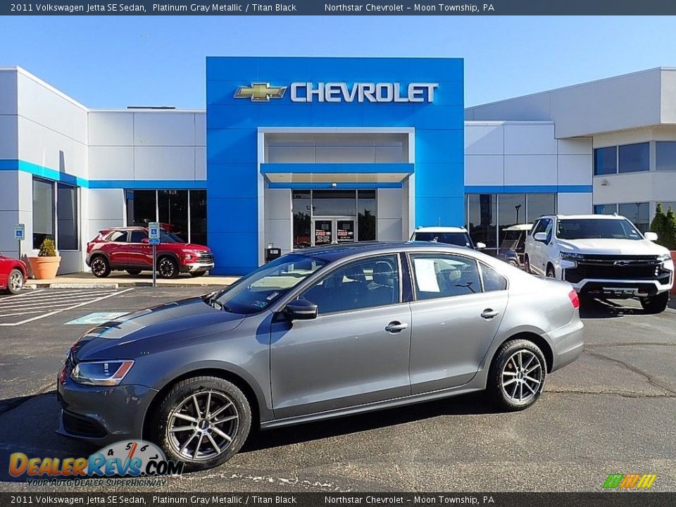 2011 Volkswagen Jetta SE Sedan Platinum Gray Metallic / Titan Black Photo #1