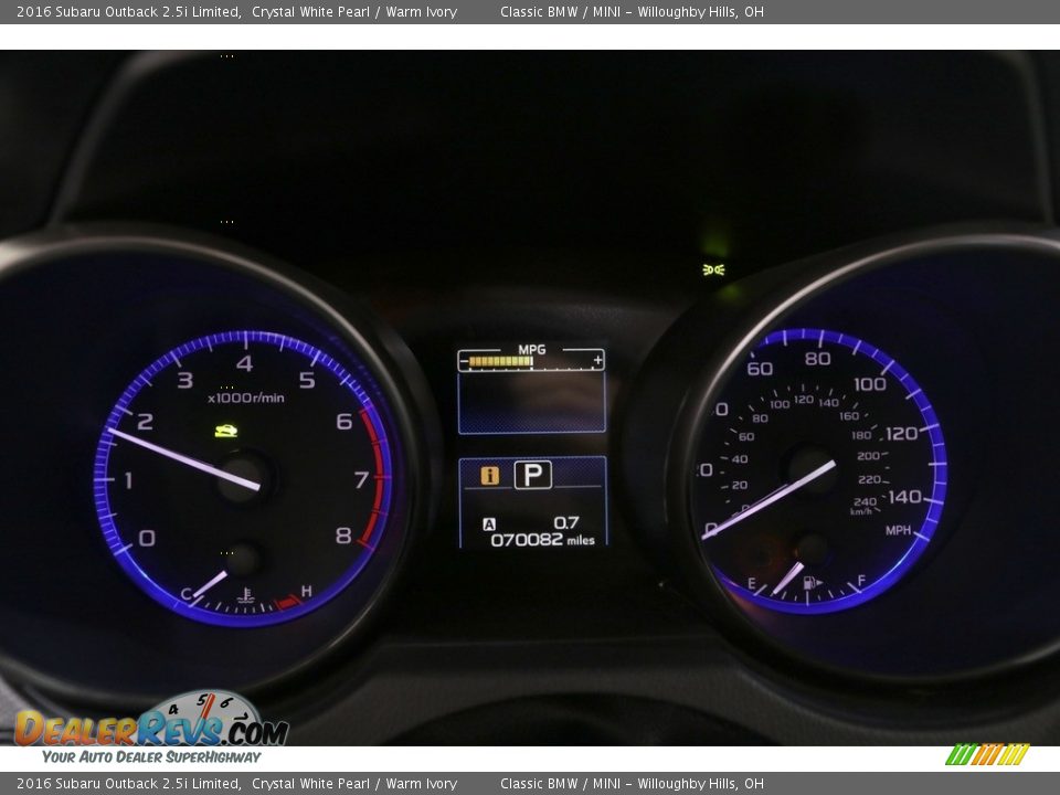 2016 Subaru Outback 2.5i Limited Gauges Photo #12