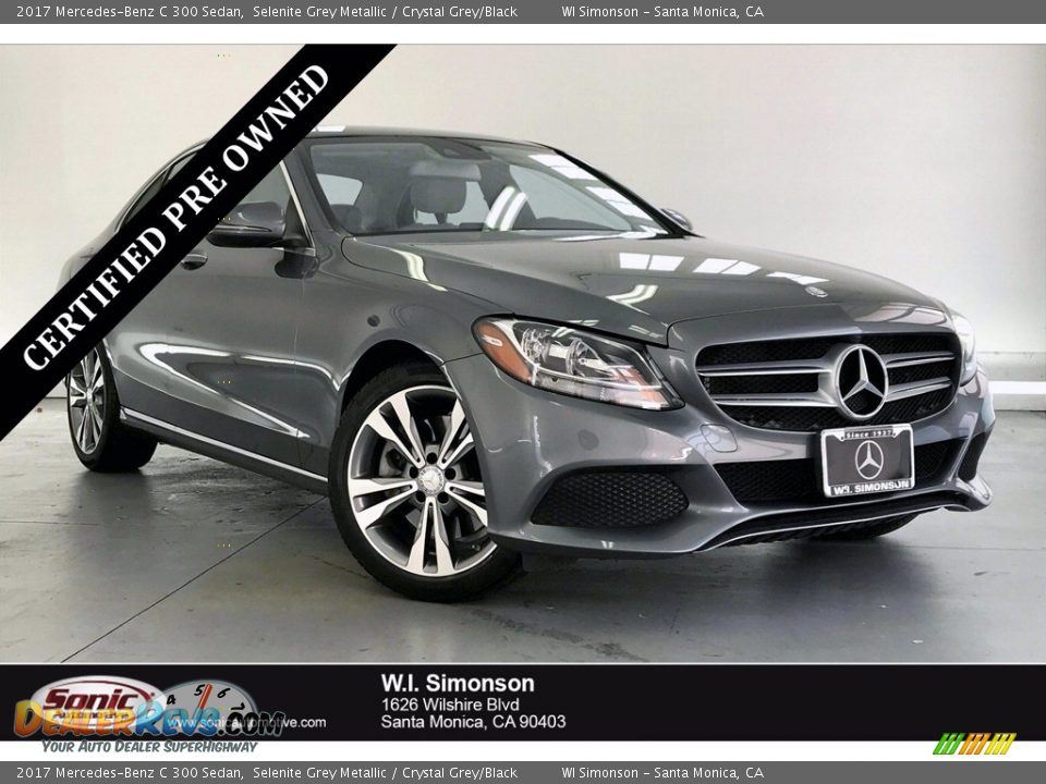 2017 Mercedes-Benz C 300 Sedan Selenite Grey Metallic / Crystal Grey/Black Photo #1