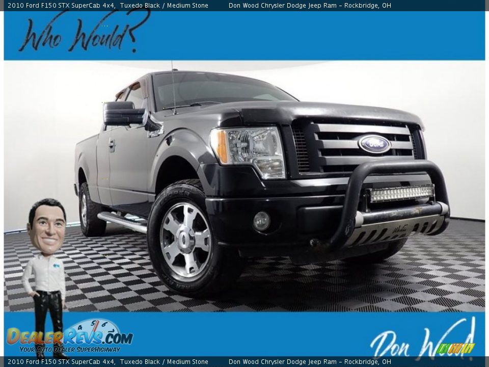 2010 Ford F150 STX SuperCab 4x4 Tuxedo Black / Medium Stone Photo #1