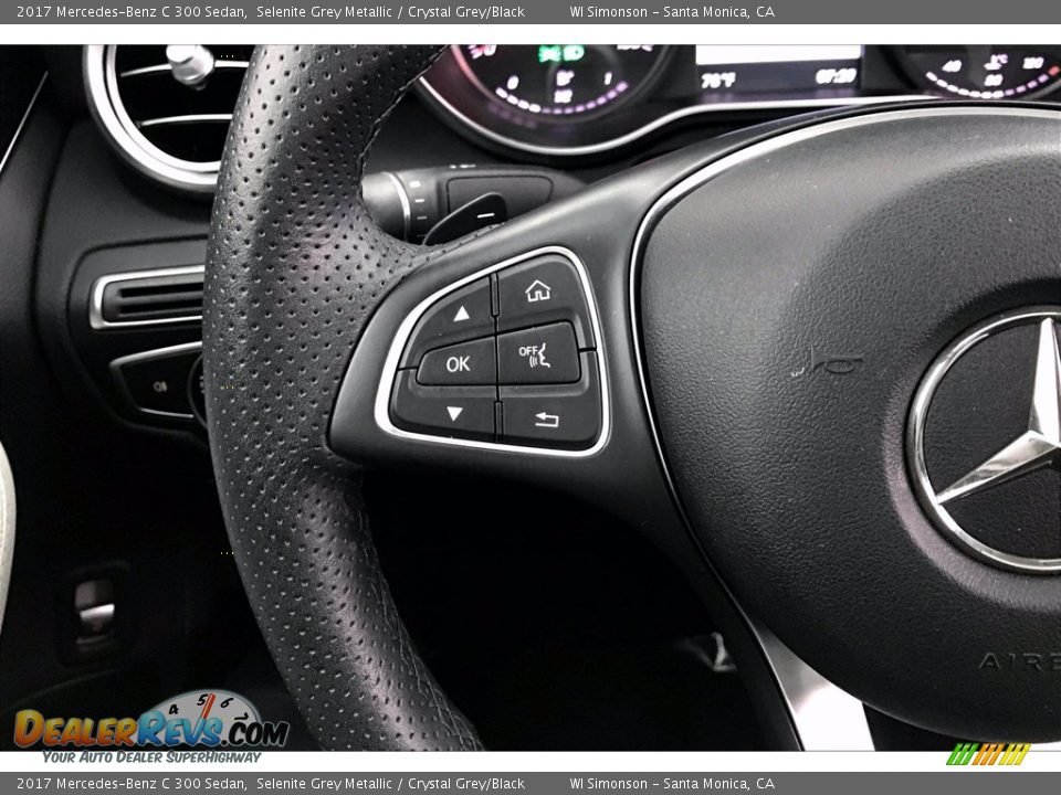 2017 Mercedes-Benz C 300 Sedan Selenite Grey Metallic / Crystal Grey/Black Photo #18