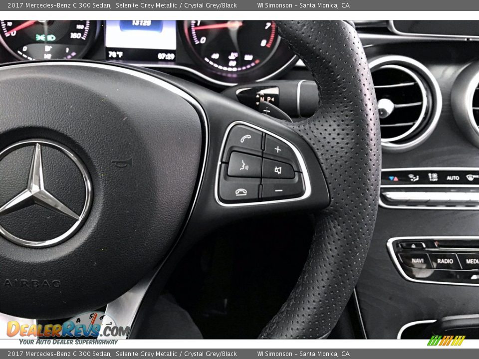 2017 Mercedes-Benz C 300 Sedan Selenite Grey Metallic / Crystal Grey/Black Photo #19