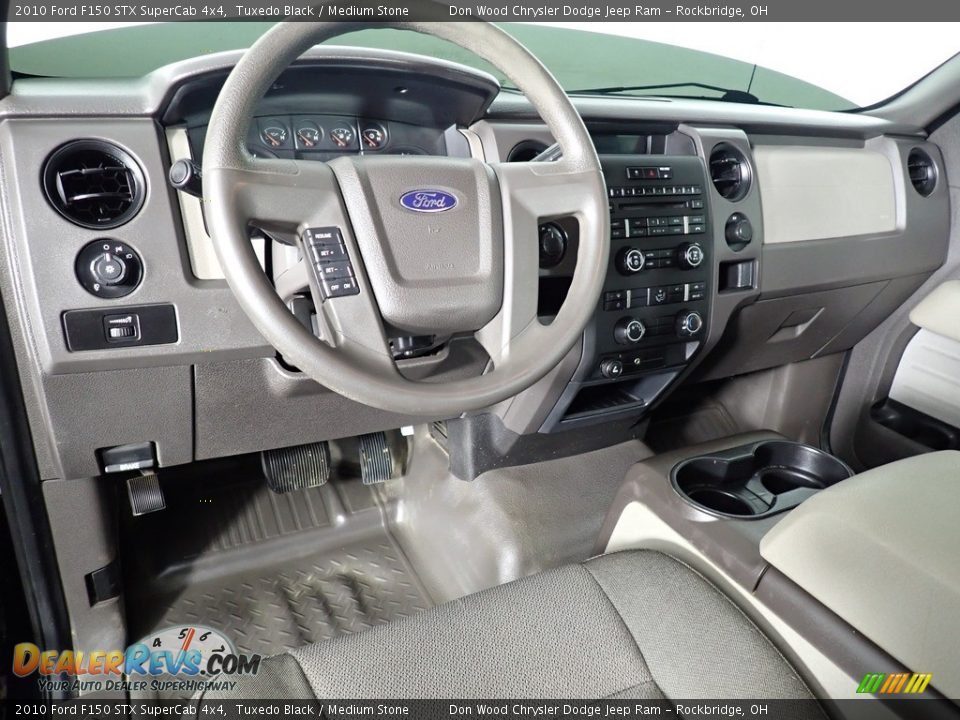 2010 Ford F150 STX SuperCab 4x4 Tuxedo Black / Medium Stone Photo #27