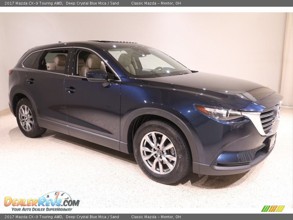 2017 Mazda CX-9 Touring AWD Deep Crystal Blue Mica / Sand Photo #1