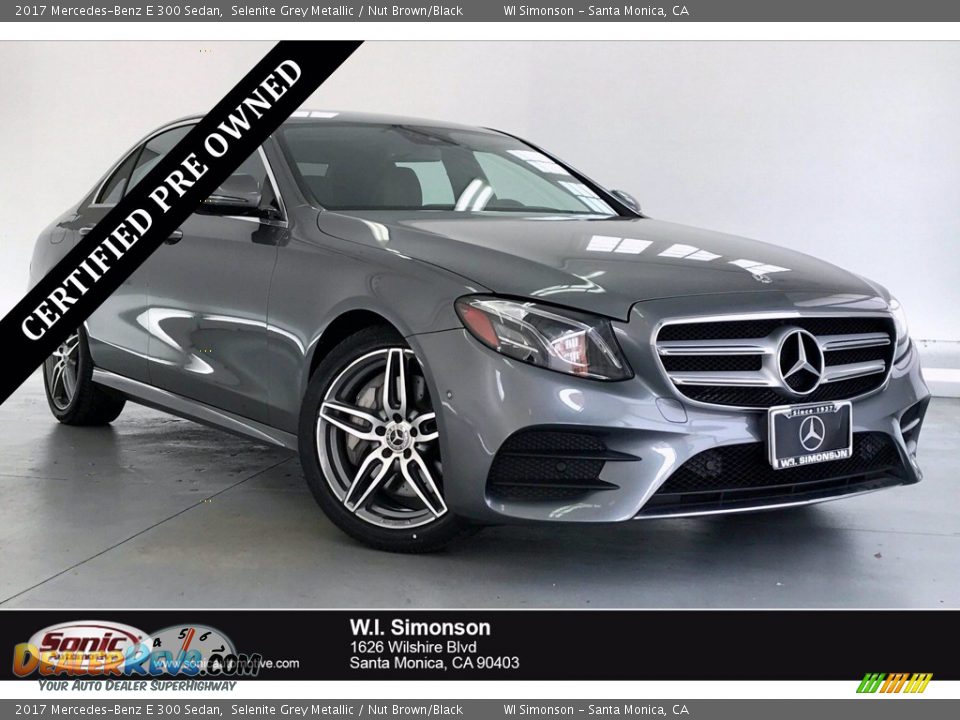 2017 Mercedes-Benz E 300 Sedan Selenite Grey Metallic / Nut Brown/Black Photo #1