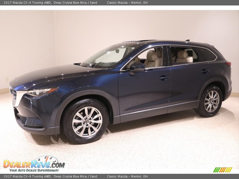 2017 Mazda CX-9 Touring AWD Deep Crystal Blue Mica / Sand Photo #3