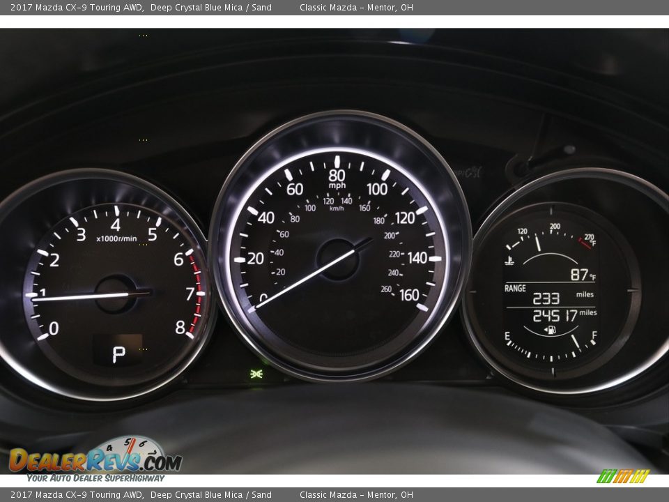 2017 Mazda CX-9 Touring AWD Deep Crystal Blue Mica / Sand Photo #8
