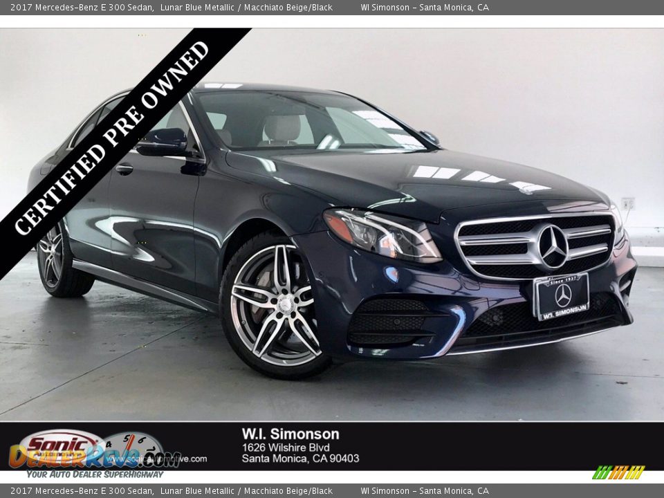 2017 Mercedes-Benz E 300 Sedan Lunar Blue Metallic / Macchiato Beige/Black Photo #1