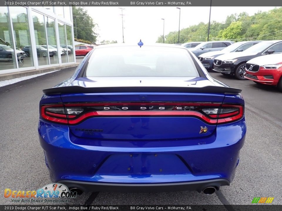 2019 Dodge Charger R/T Scat Pack Indigo Blue / Ruby Red/Black Photo #4