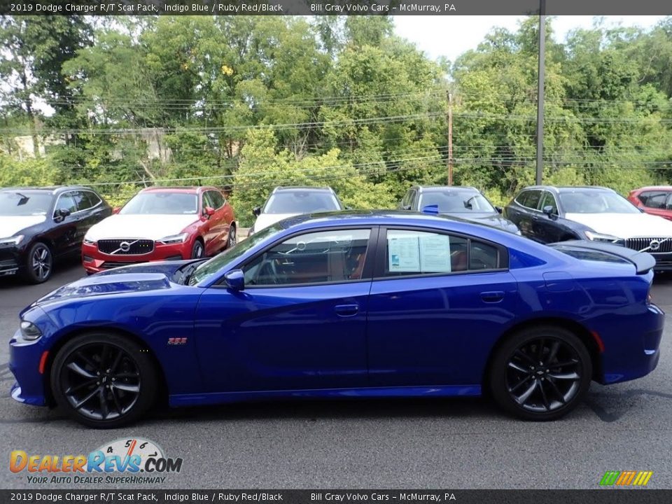 2019 Dodge Charger R/T Scat Pack Indigo Blue / Ruby Red/Black Photo #7